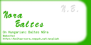 nora baltes business card
